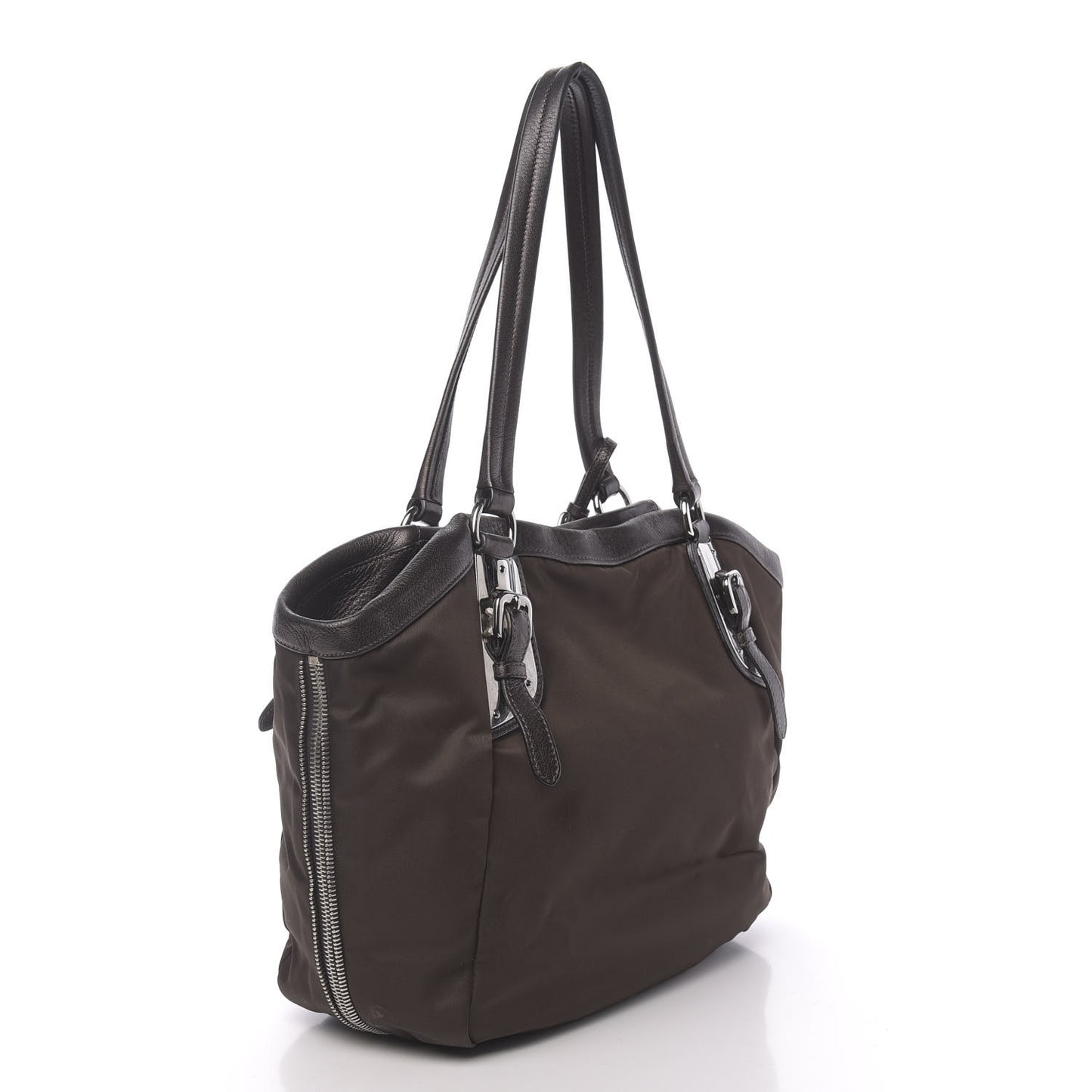 Tessuto Nylon Nappa Zip Around Shopping Bag Moro Mordore