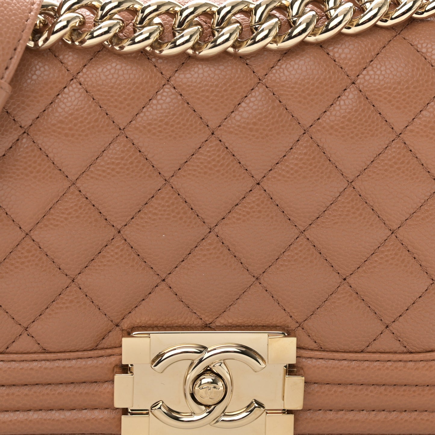 Caviar Quilted Small Boy Flap Brown