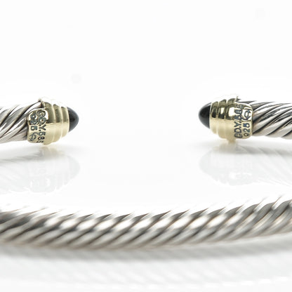 David Yurman Sterling Silver 14K Yellow Gold Black Onyx 5mm Cable Classics Petite Color Bracelet 4 of 4
