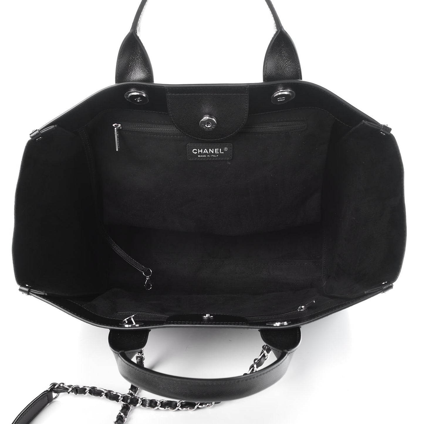 Caviar Large Studded Deauville Tote Black