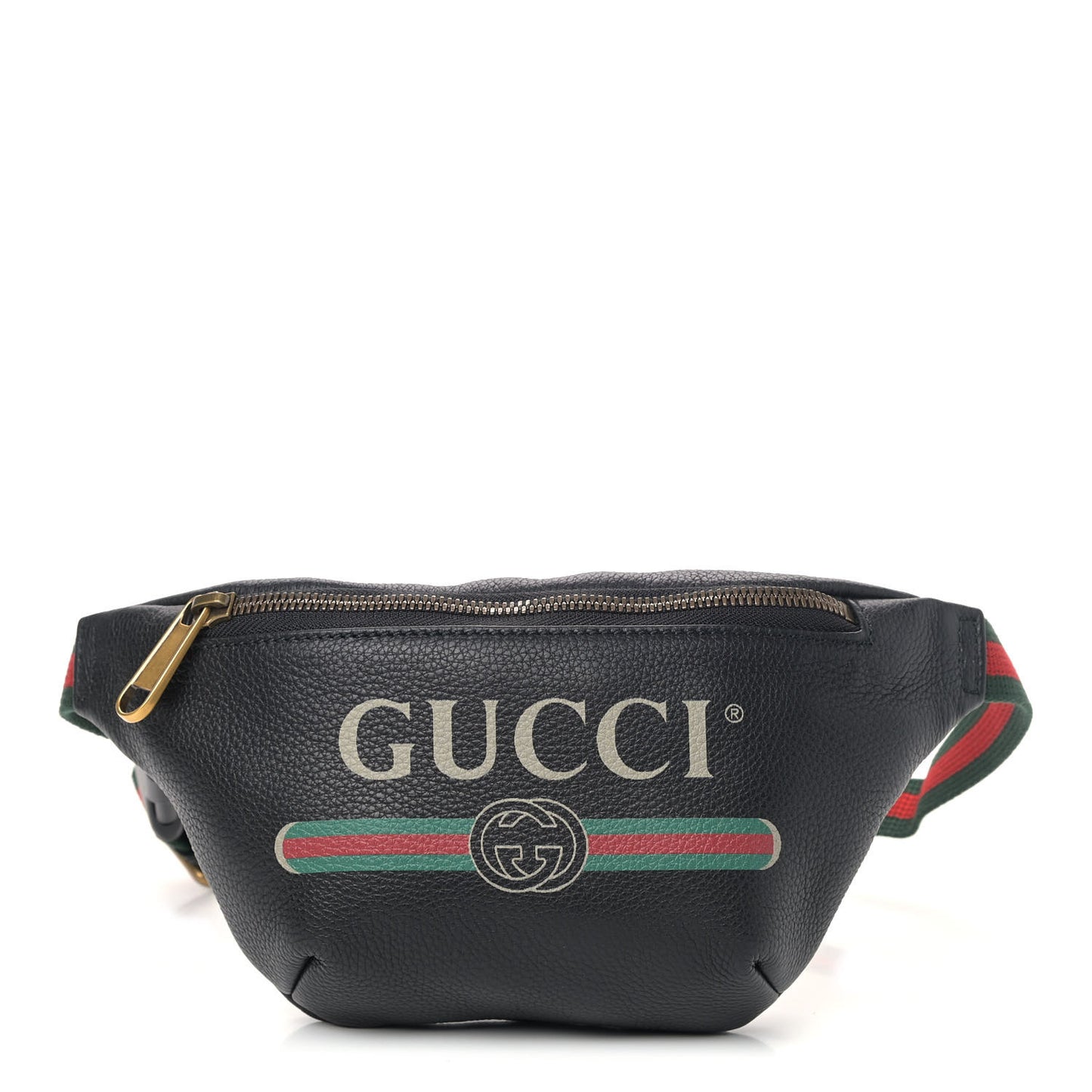 Grained Calfskin Small Logo Belt Bag Black