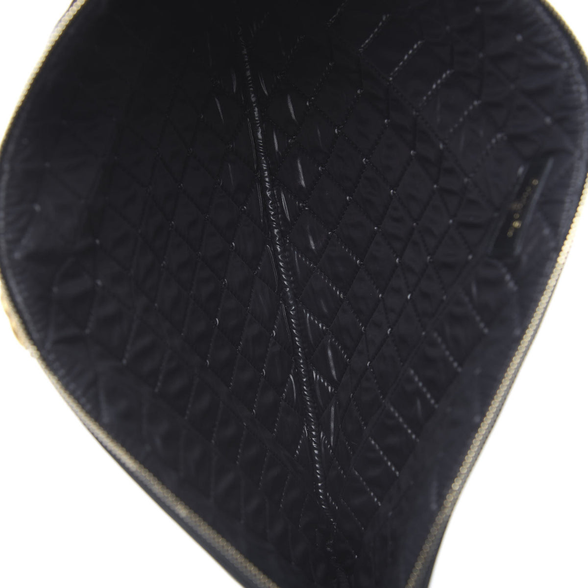 Lambskin Quilted Large Boy Cosmetic Case Black