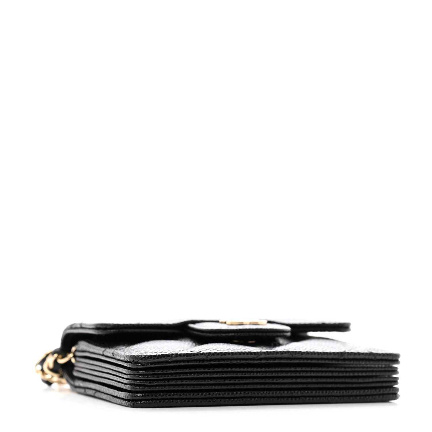 Chanel Caviar Quilted Flap Card Holder On Chain Black 4 of 11