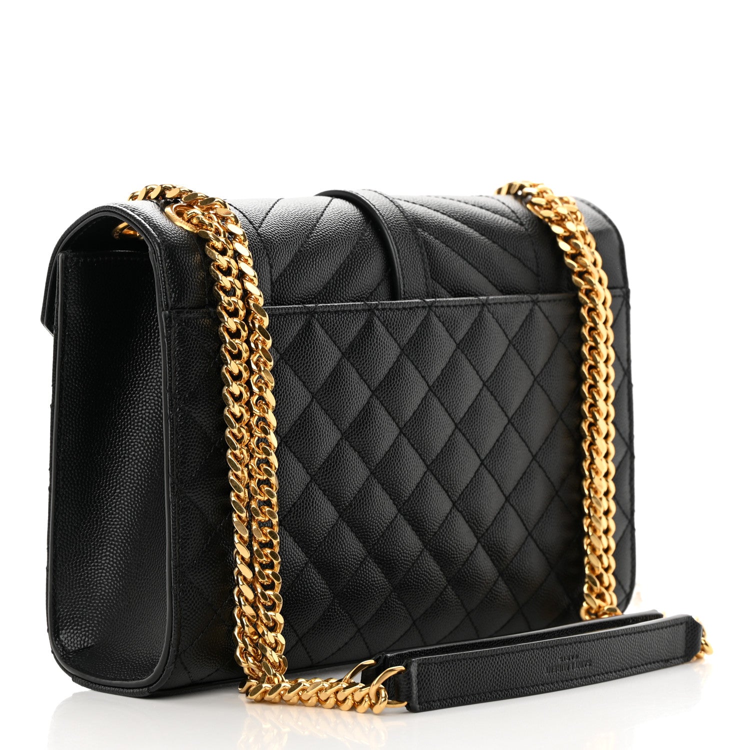 Saint Laurent Grain De Poudre Textured Mixed Matelasse Triquilt Medium Monogram Satchel Black 3 of 10