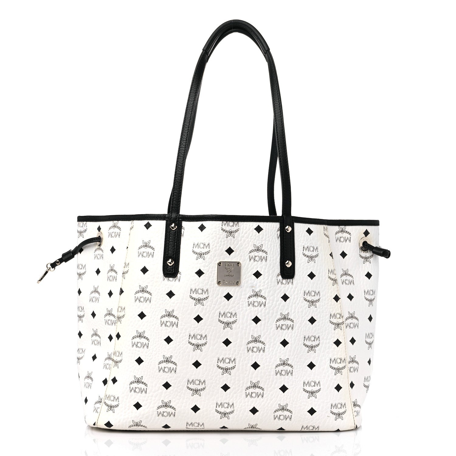 MCM Visetos Medium Project Reversible Shopper Tote White 4 of 17