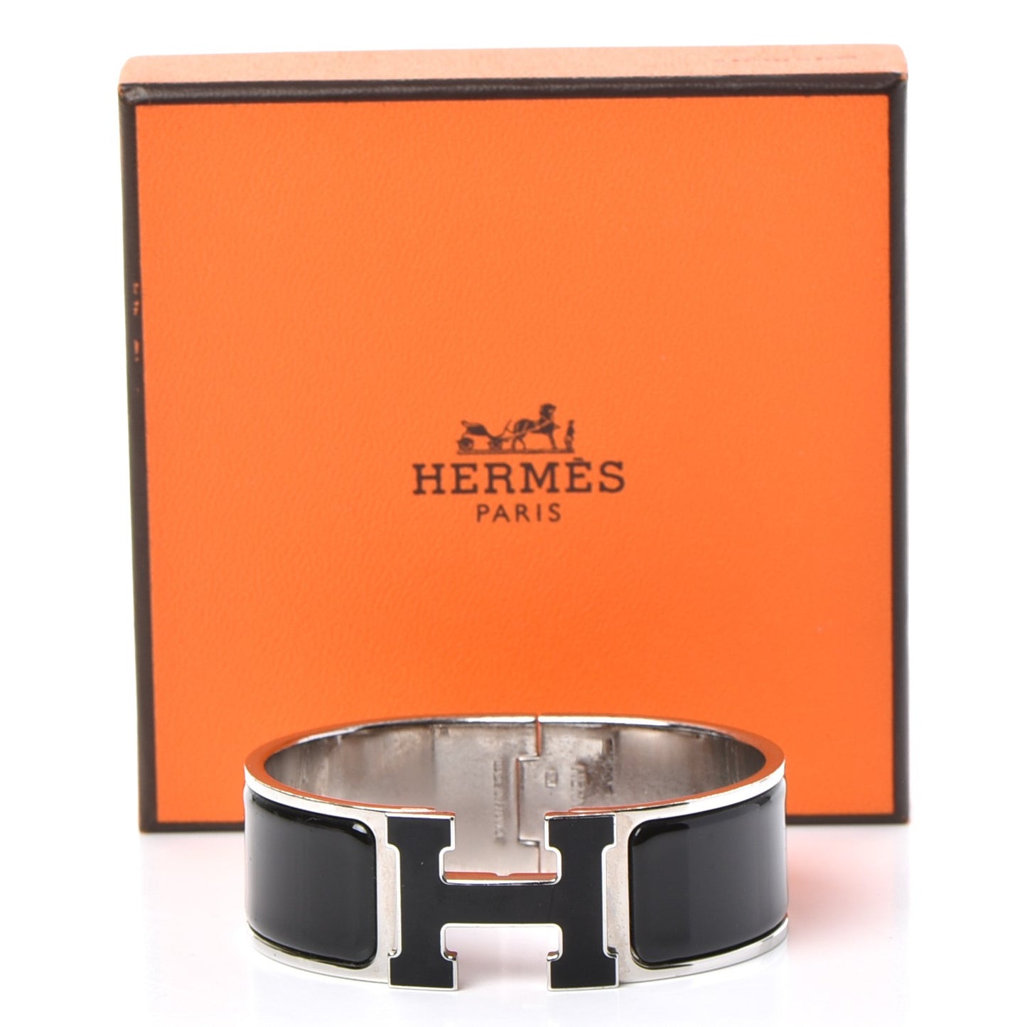 Enamel Wide Clic Clac H Bracelet PM Black