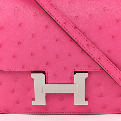 Hermes Ostrich Constance 18 Rose Tyrien 8 of 11