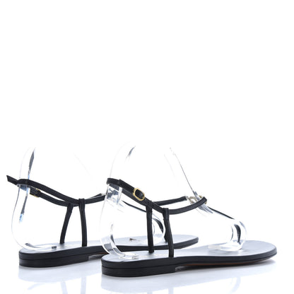 Christian Dior Lambskin Signature T-Strap Sandals 38 Black 4 of 9
