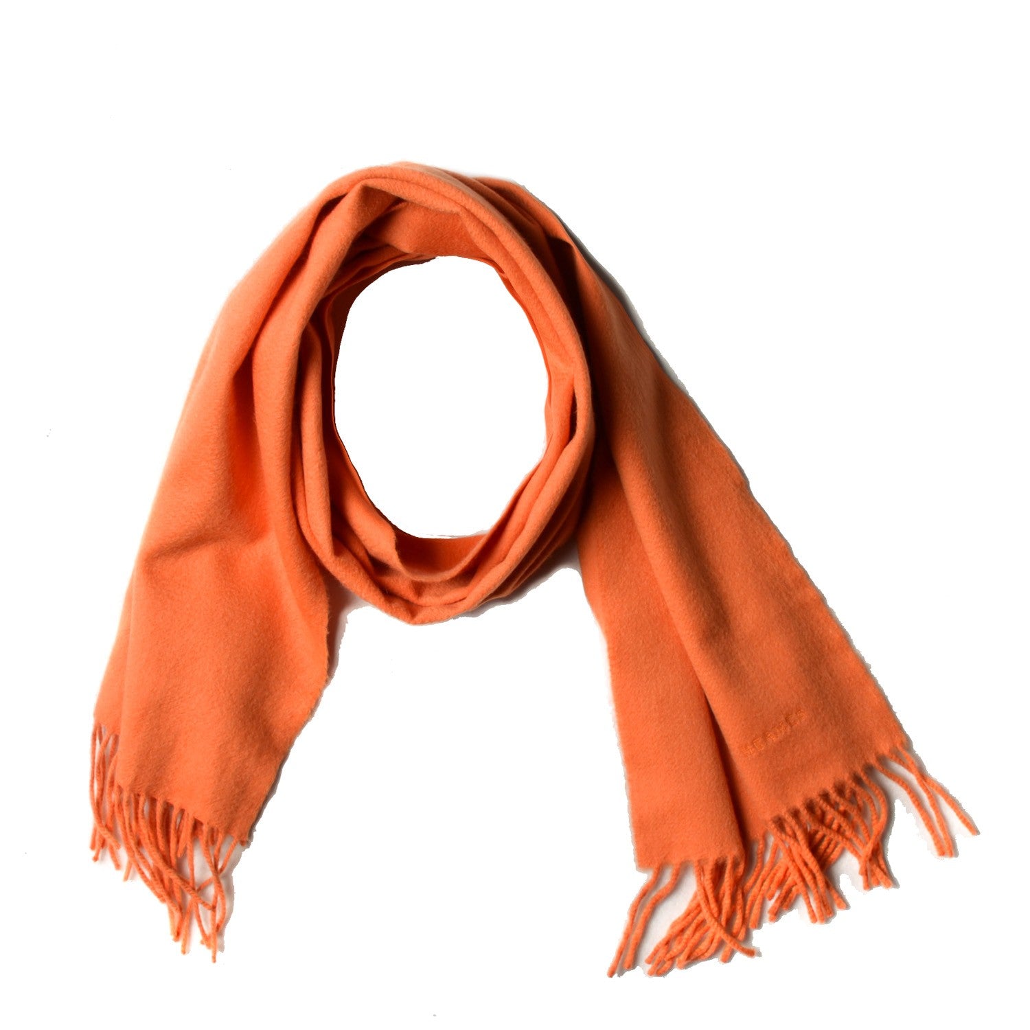 Hermes Cashmere Fringe Scarf Orange 1 of 4