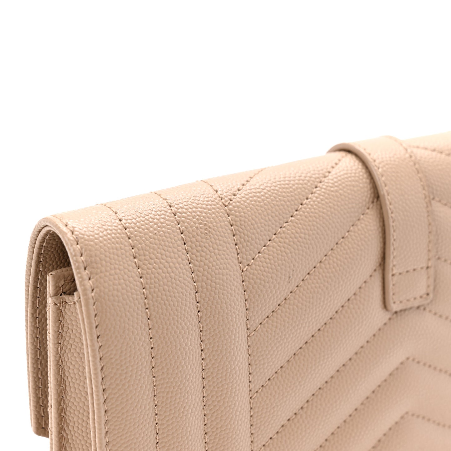 Grain De Poudre Textured Mixed Matelasse Triquilt Monogram Clutch Dark Beige