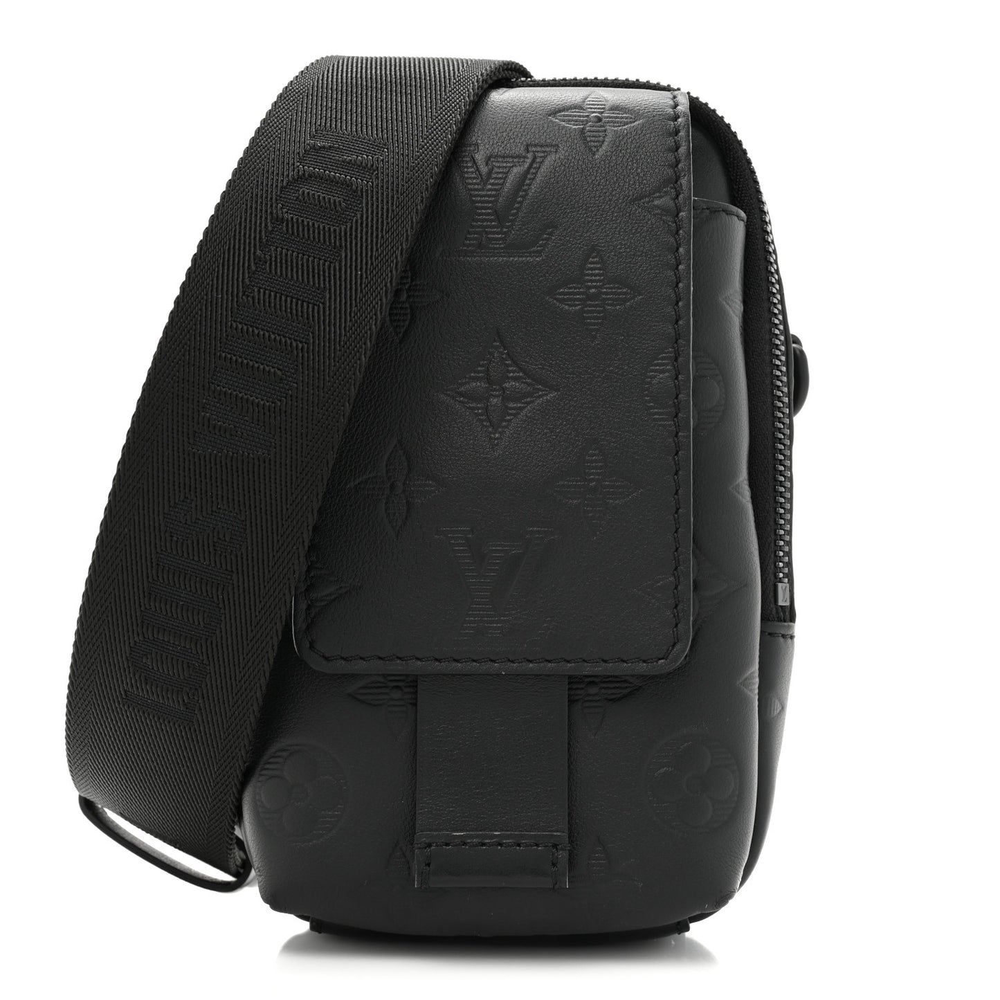 Calfskin Monogram Shadow Double Phone Pouch NM Black