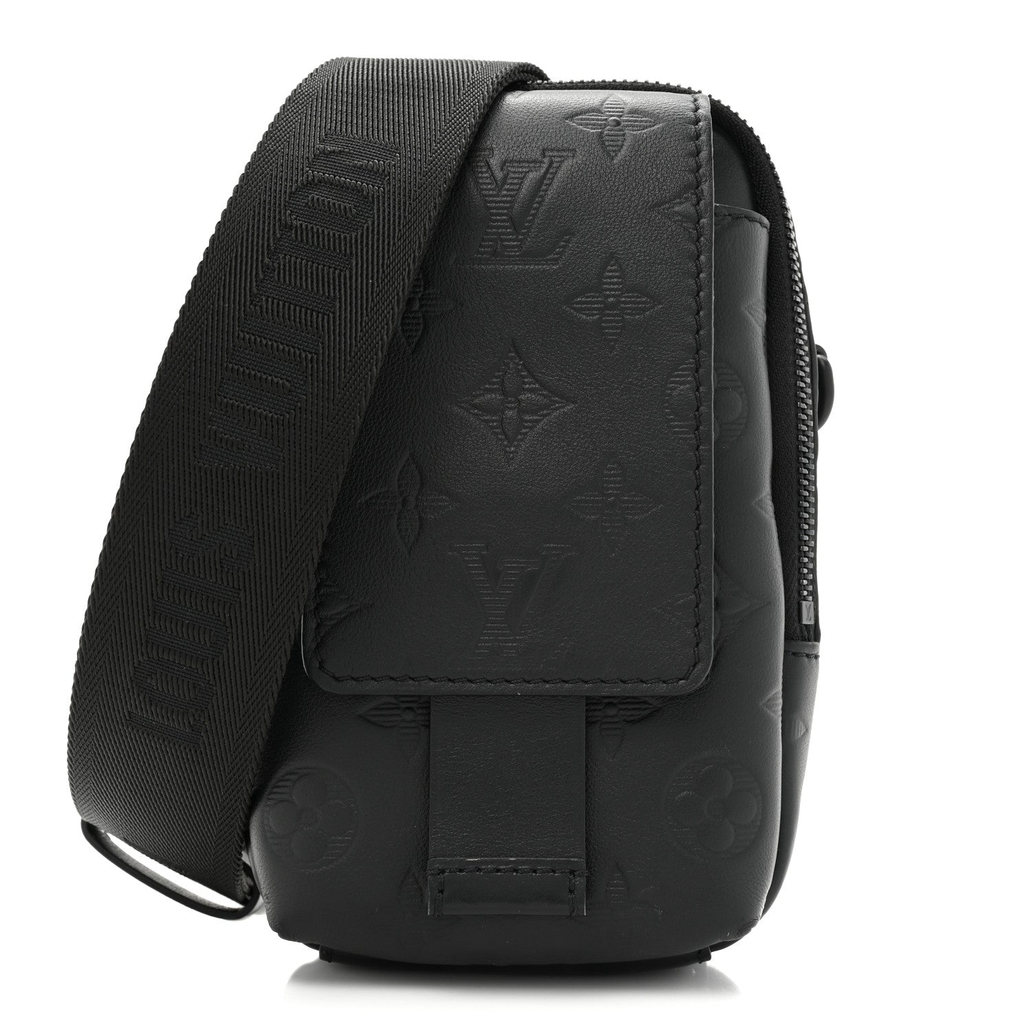 Louis Vuitton Calfskin Monogram Shadow Double Phone Pouch NM Black 1 of 8