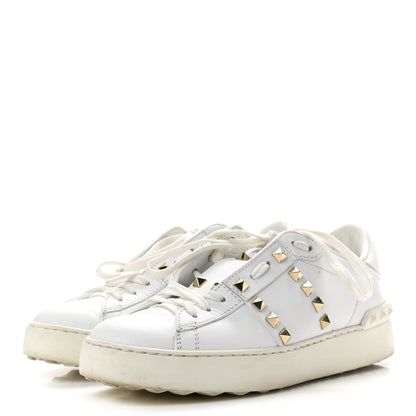 Valentino Garavani Calfskin Rockstud Untitled Open Sneakers 36 White 3 of 8