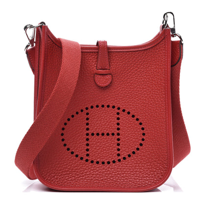 Hermes Taurillon Clemence Evelyne TPM Rouge Casaque 1 of 10