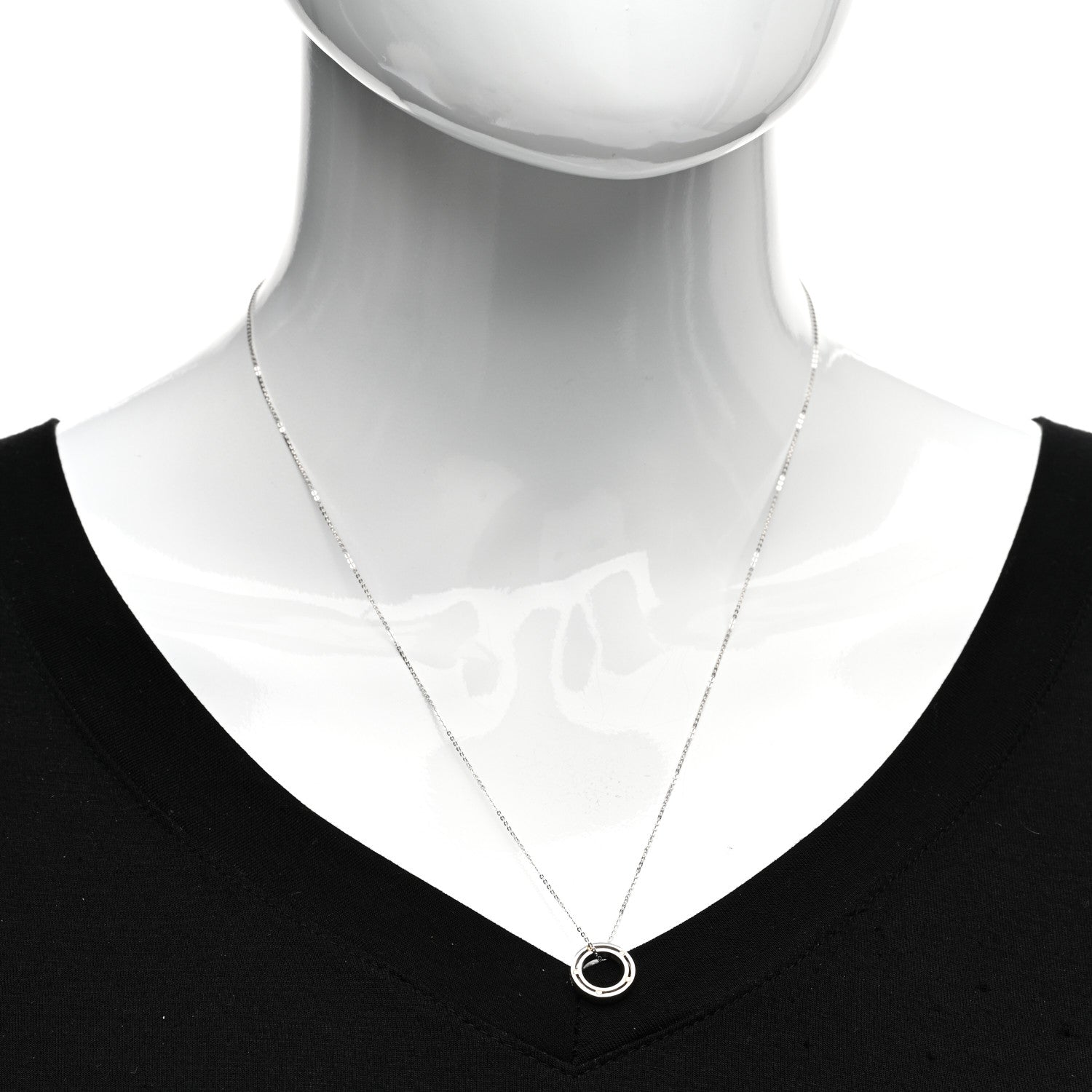 Damiani 18K White Gold Diamond D Side Pendant Necklace 2 of 4