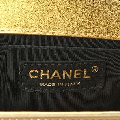 Chanel Metallic Patent Calfskin Quilted Small Boy Flap Gold 7 of 11
