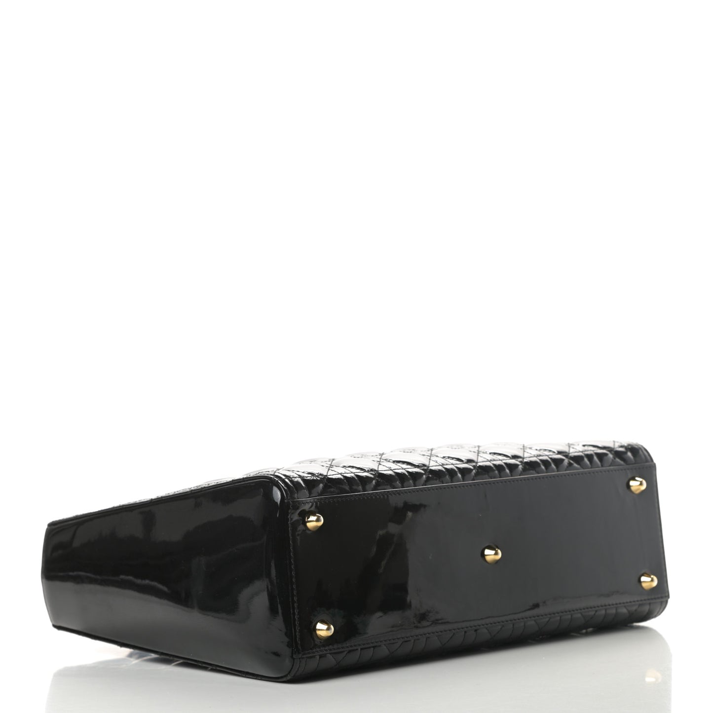 Patent Cannage Large Lady Dior Black