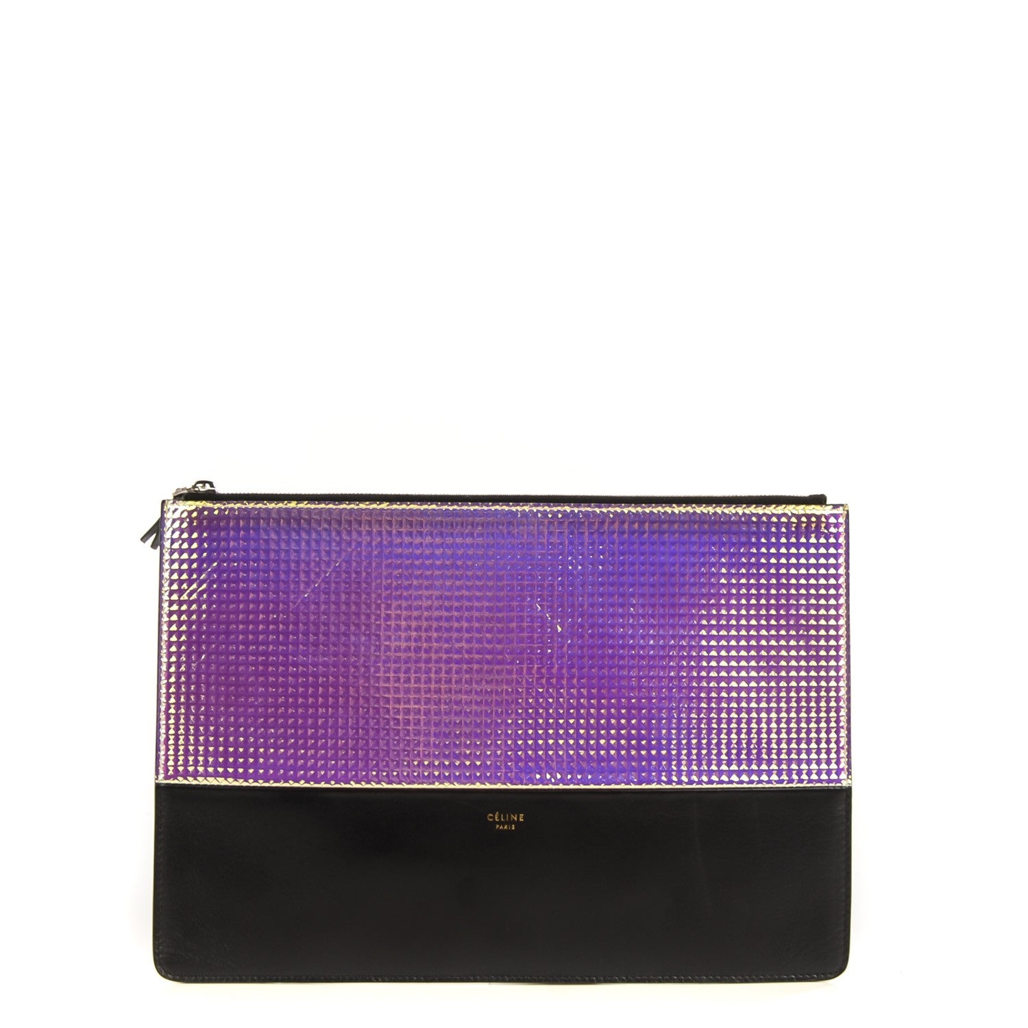 Celine Lambskin Bi-Color Solo Clutch Pouch Black 1 of 6