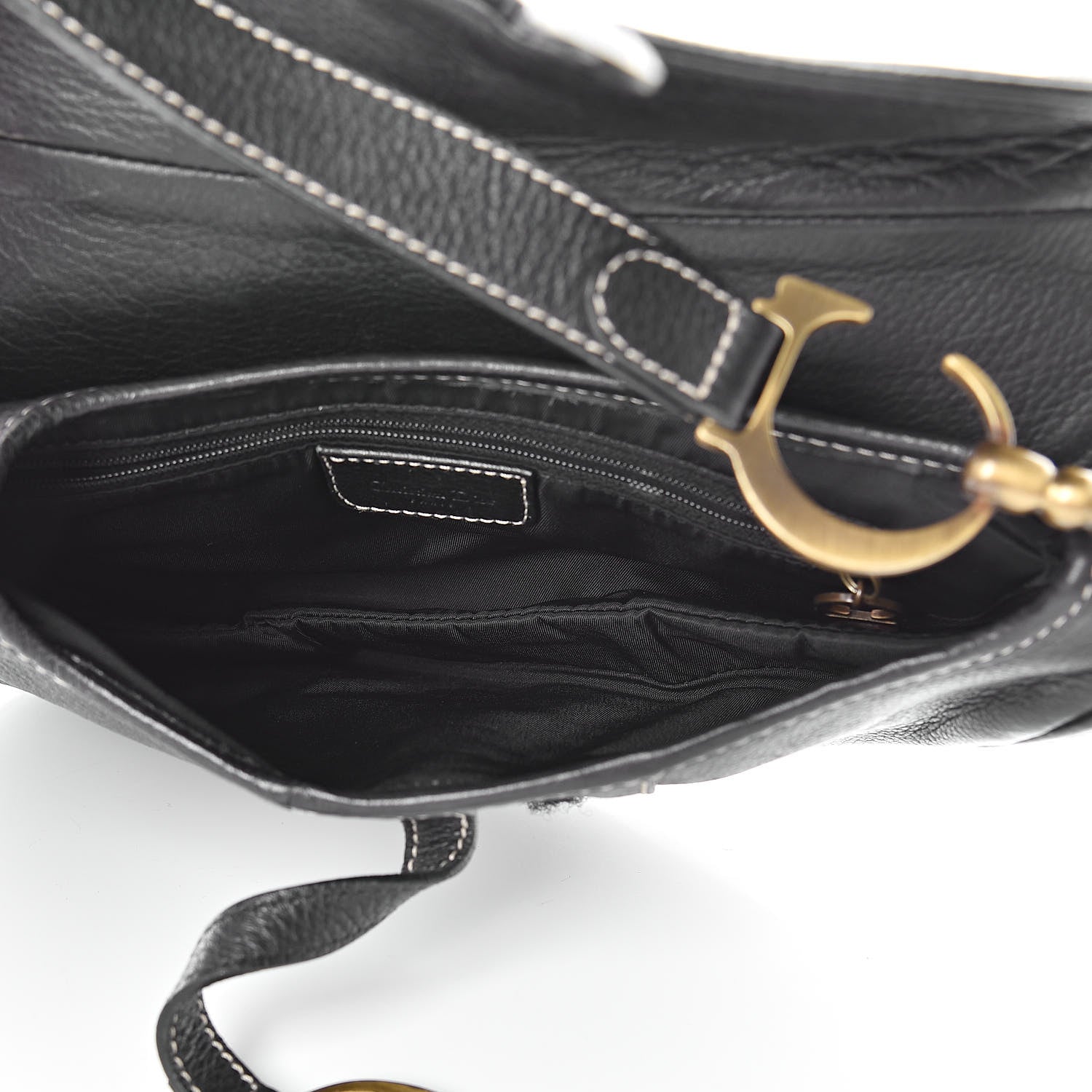 Christian Dior Calfskin Saddle Bag Black 5 of 16