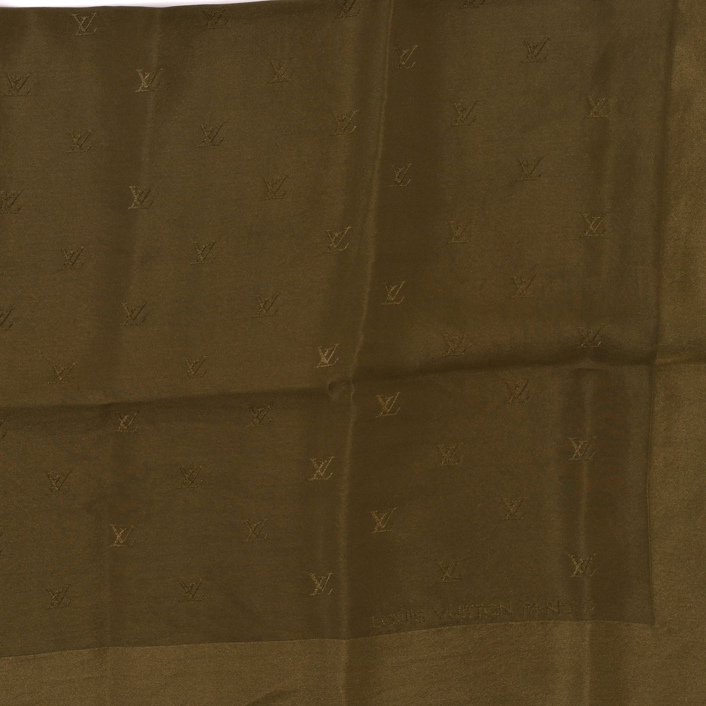 Silk Monogram Square Scarf Green