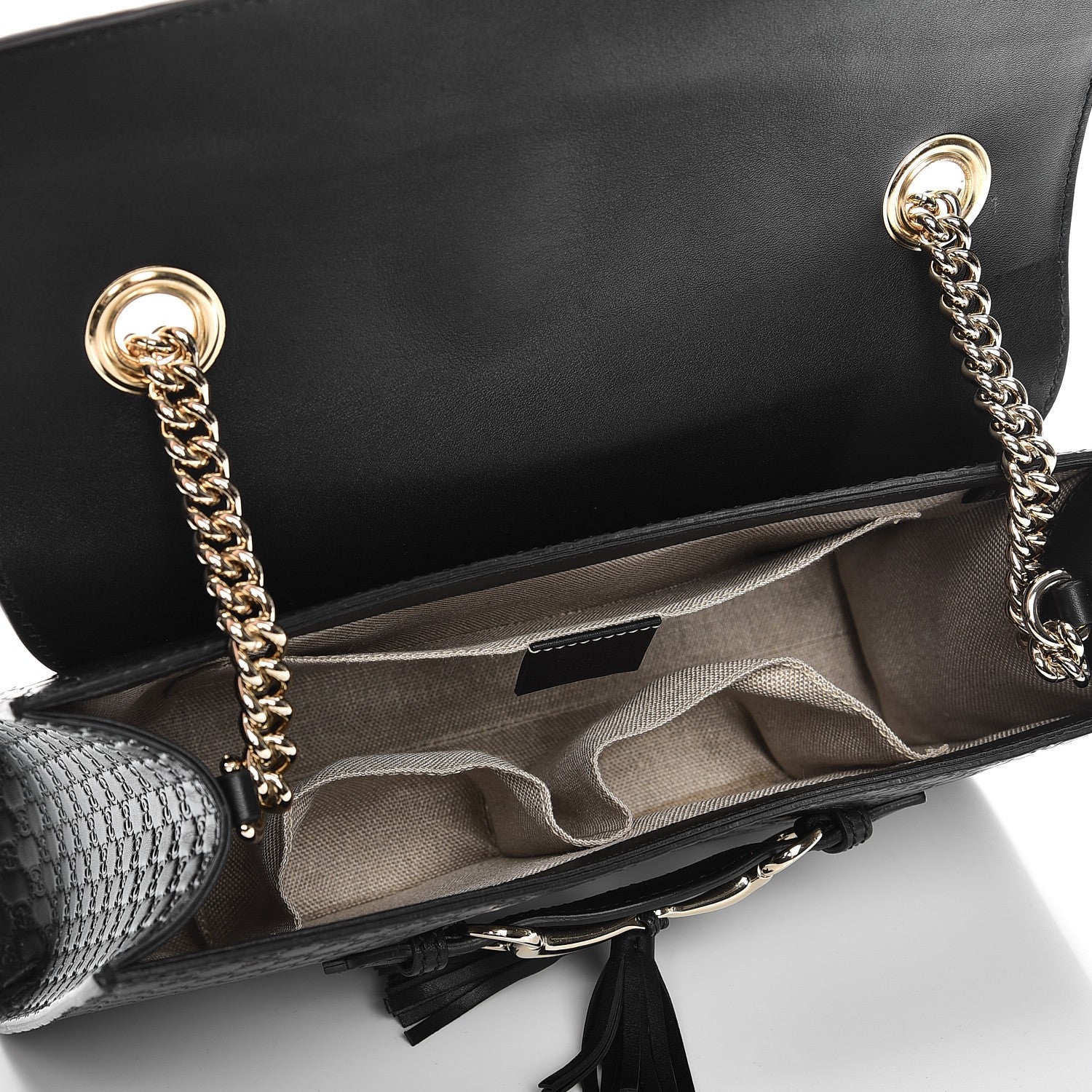 Gucci Microguccissima Medium Emily Chain Shoulder Bag Black 5 of 8