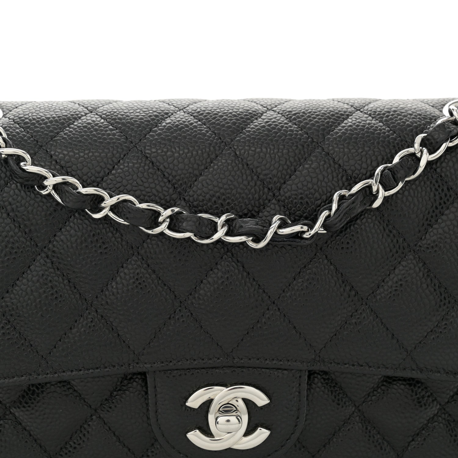 Chanel Caviar Quilted Medium Double Flap Black 8 of 10