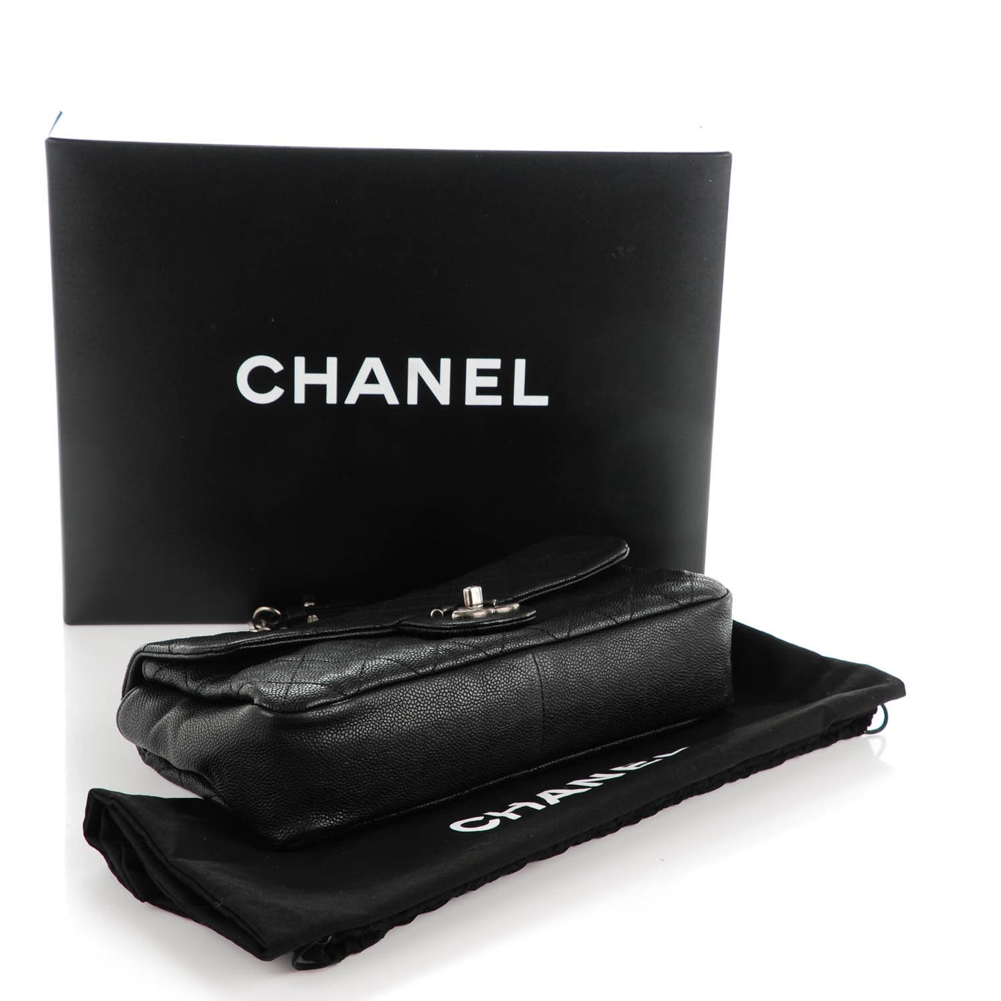 Caviar Quilted Medium Simply CC Flap Black