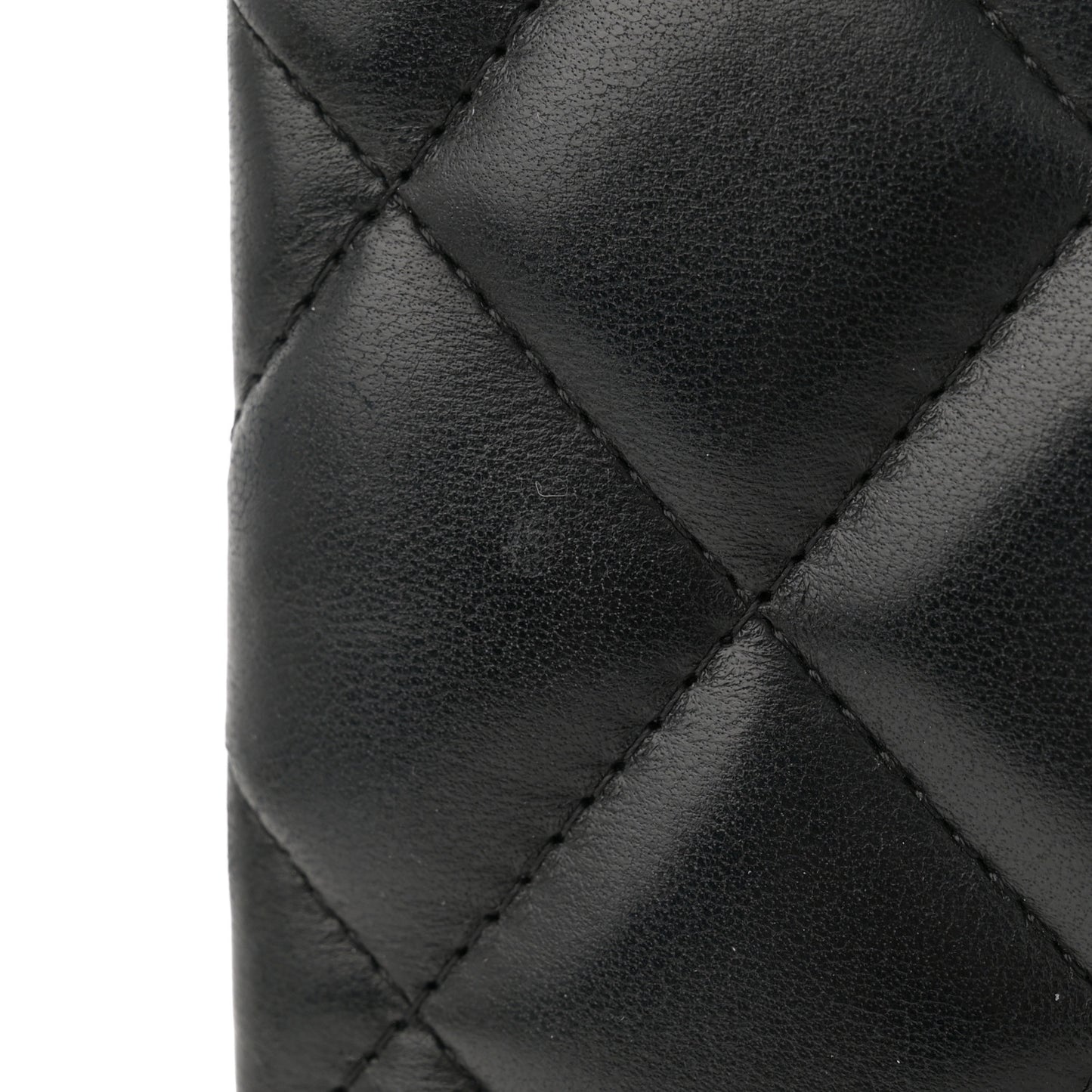 Lambskin Quilted Jumbo Double Flap Black