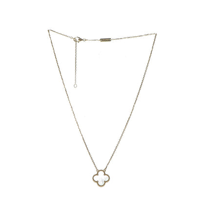 Van Cleef & Arpels 18K Yellow Gold Mother of Pearl Vintage Alhambra Pendant Necklace 3 of 6