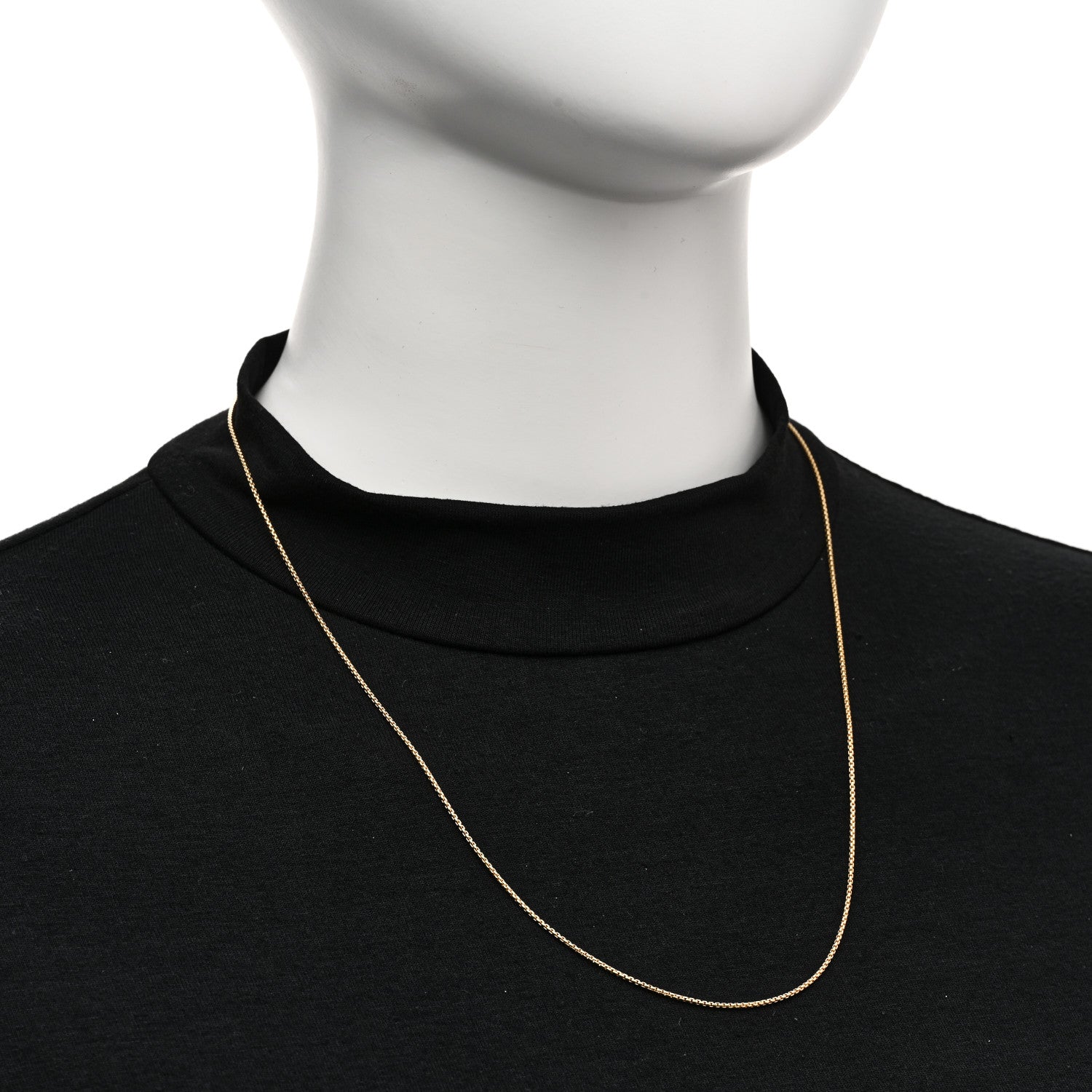 David Yurman 18K Yellow Gold 1mm Box Chain Necklace 2 of 4