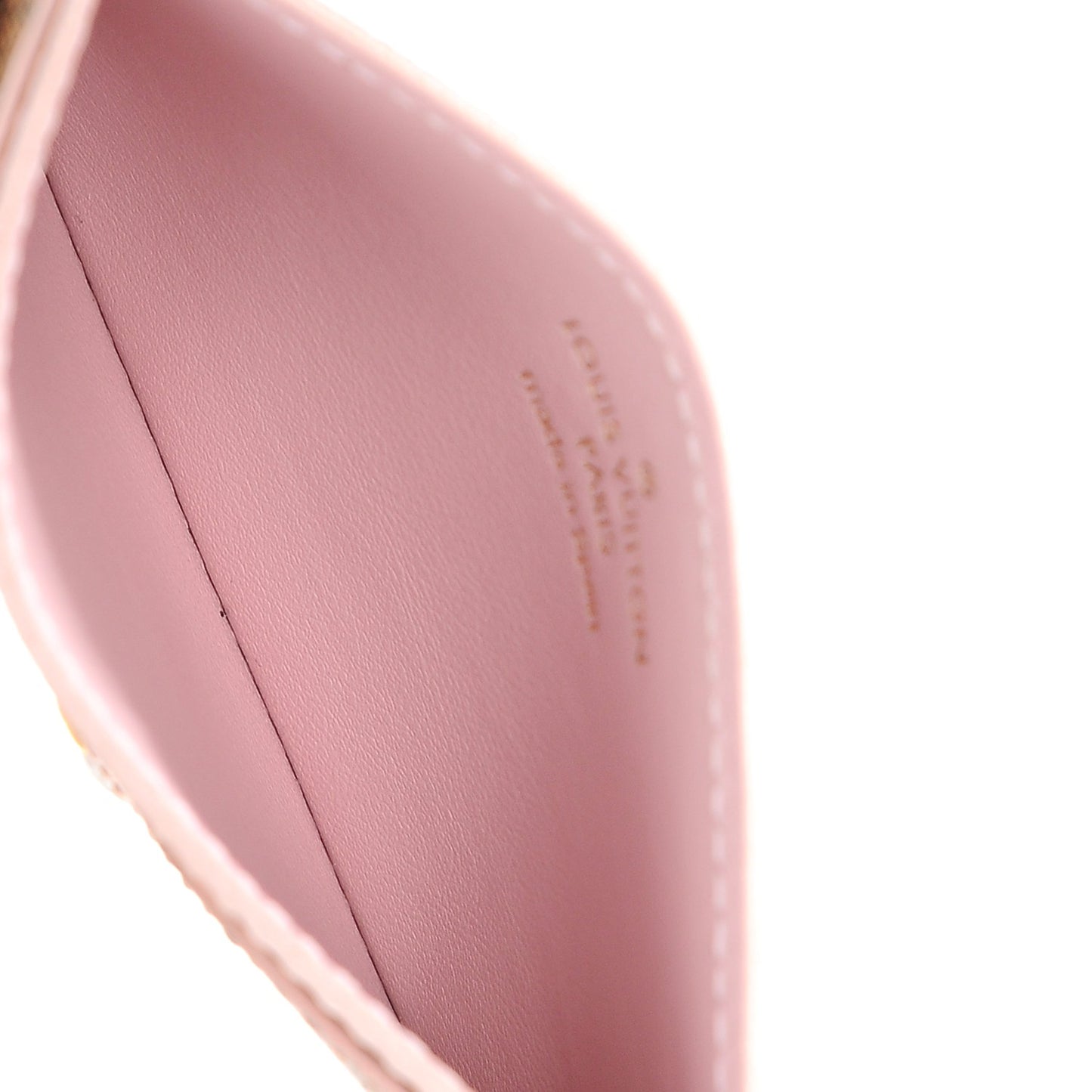 Damier Ebene Caissa Card Holder Rose Ballerine