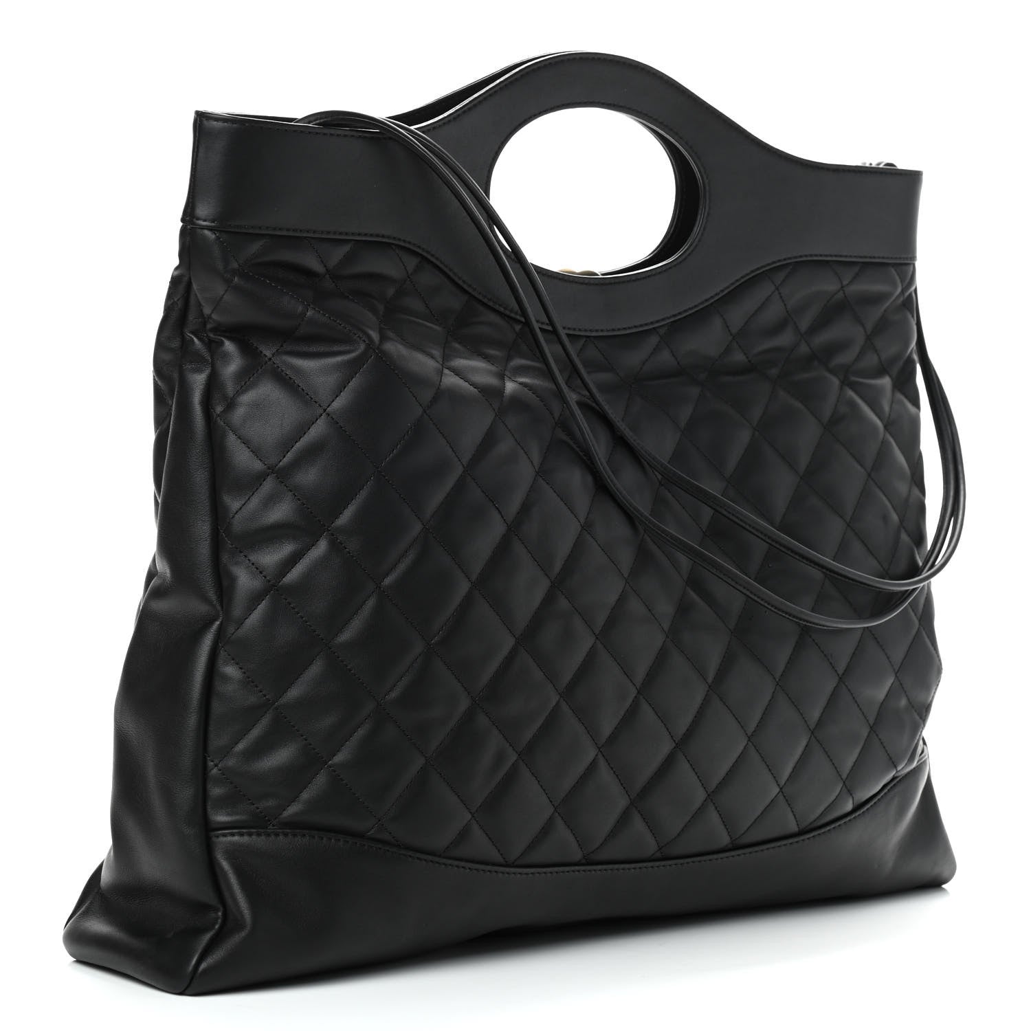 Chanel Lambskin Quilted Large 31 Shopping Bag Black 3 of 9