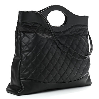 Chanel Lambskin Quilted Large 31 Shopping Bag Black 3 of 9