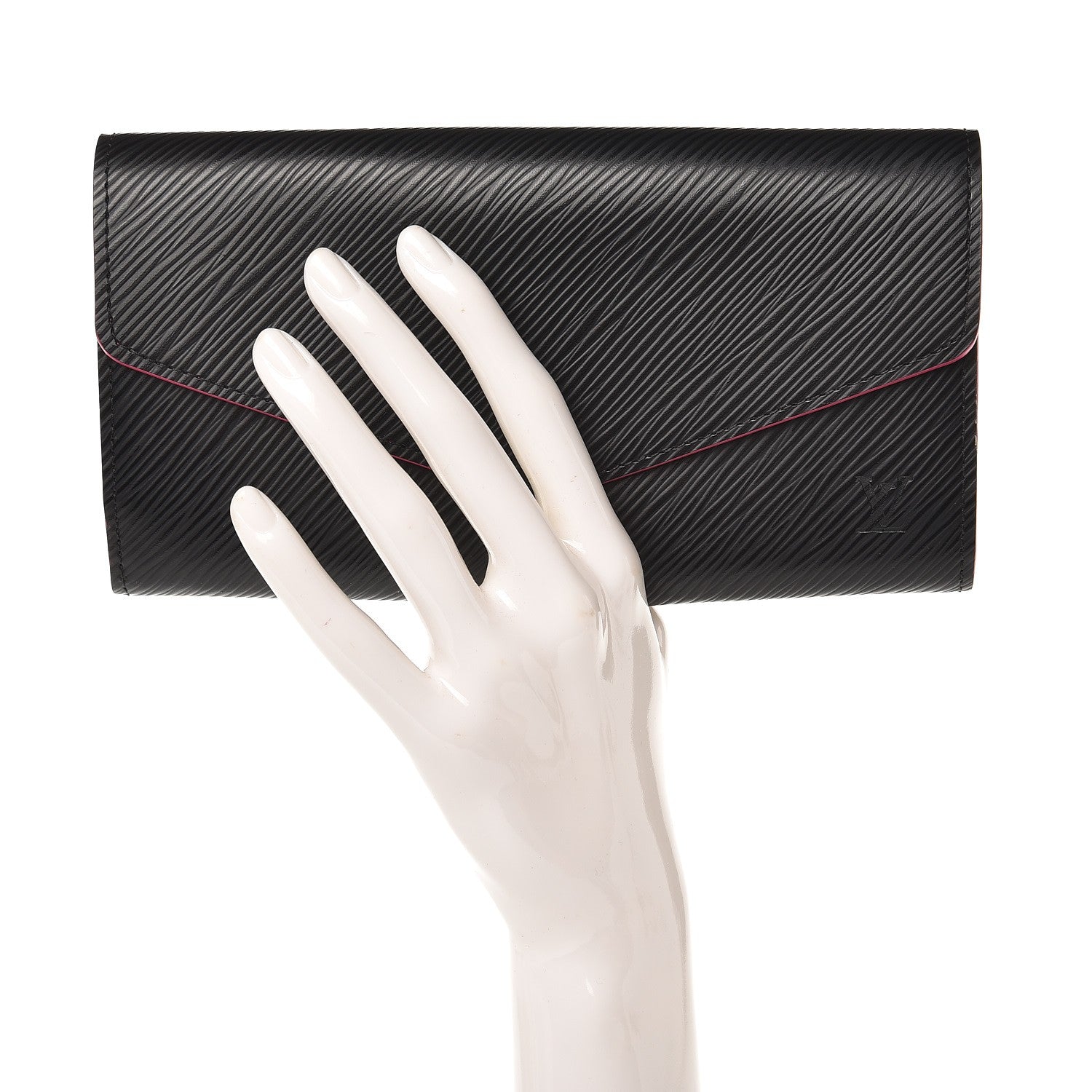 Louis Vuitton Epi Sarah Wallet NM Black Hot Pink 2 of 6