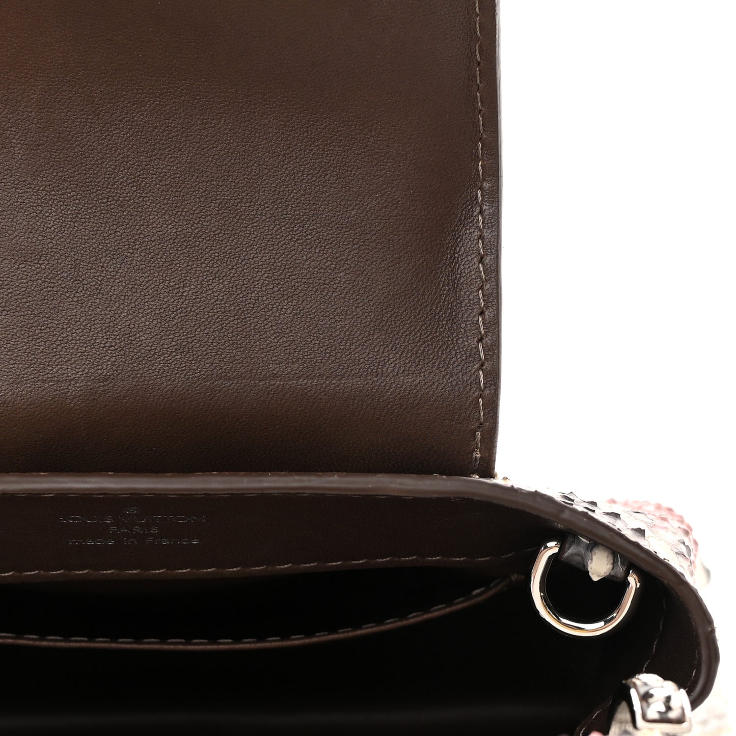 Metallic Snakeskin Capucines Mini Dore