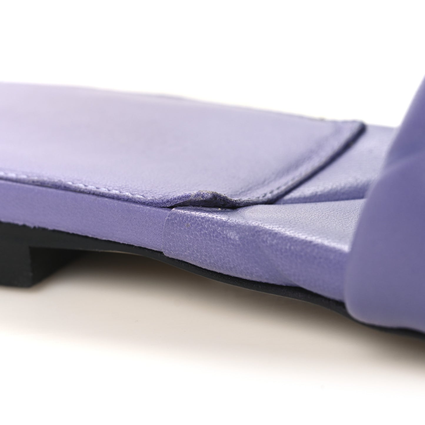 Nappa Maxi Intrecciato Lido Flat Sandals 37.5 Purple