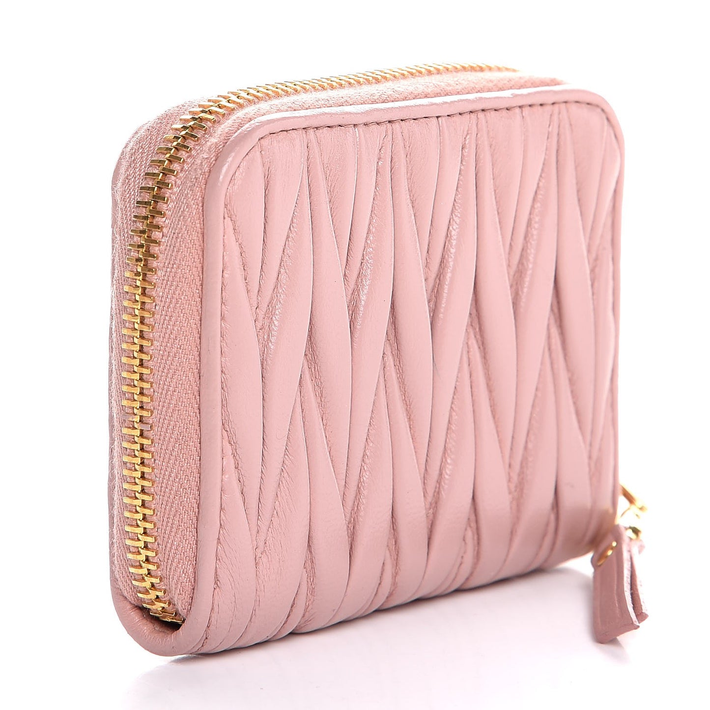 Nappa Matelasse Zip Around Compact Wallet Orchidea