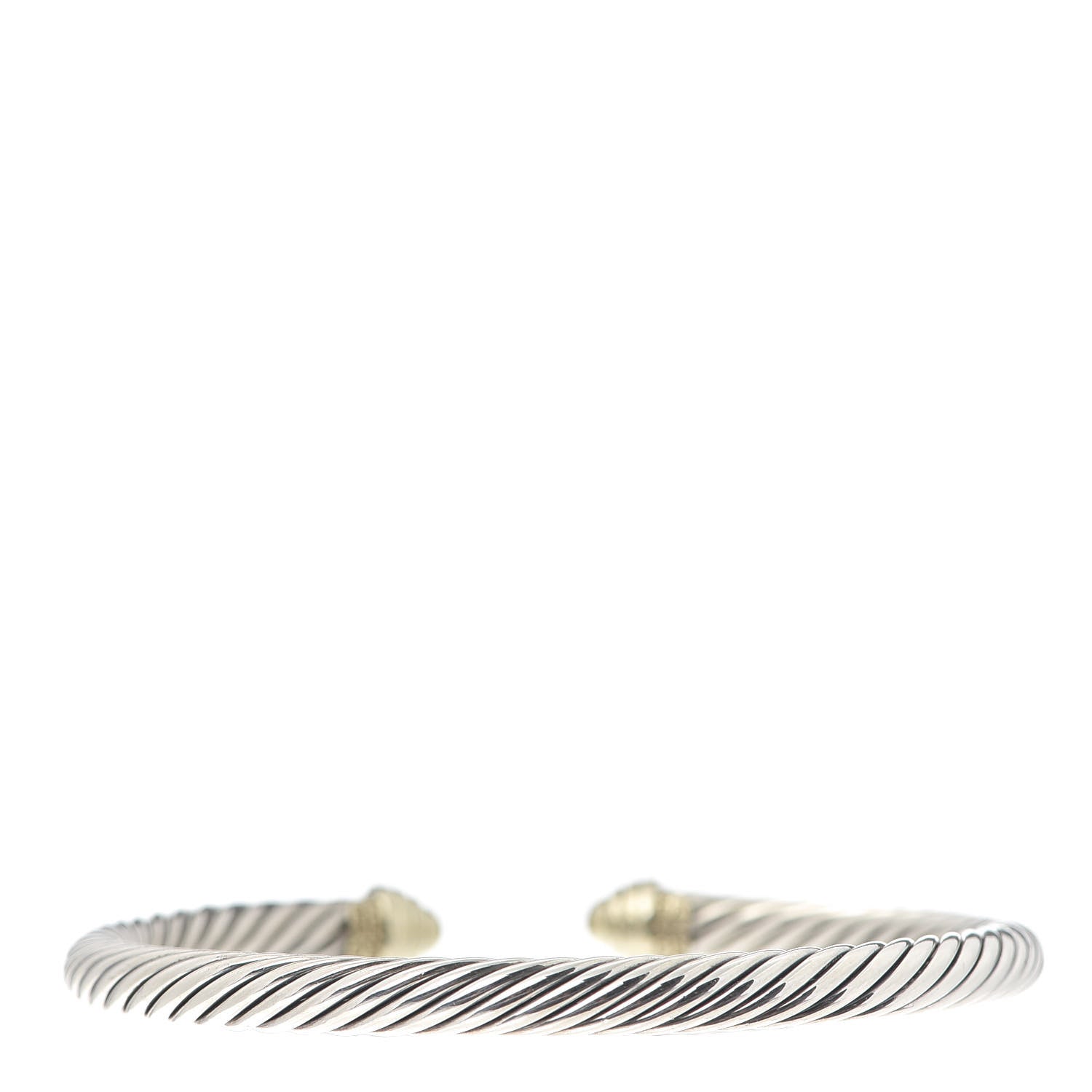 David Yurman Sterling Silver 14K Yellow Gold 5mm Cable Classics Bracelet 3 of 5