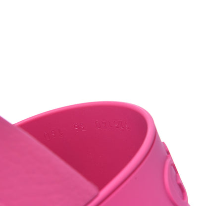 Gucci Rubber Womens Logo Slide Sandals 36 Fuchsia 7 of 8