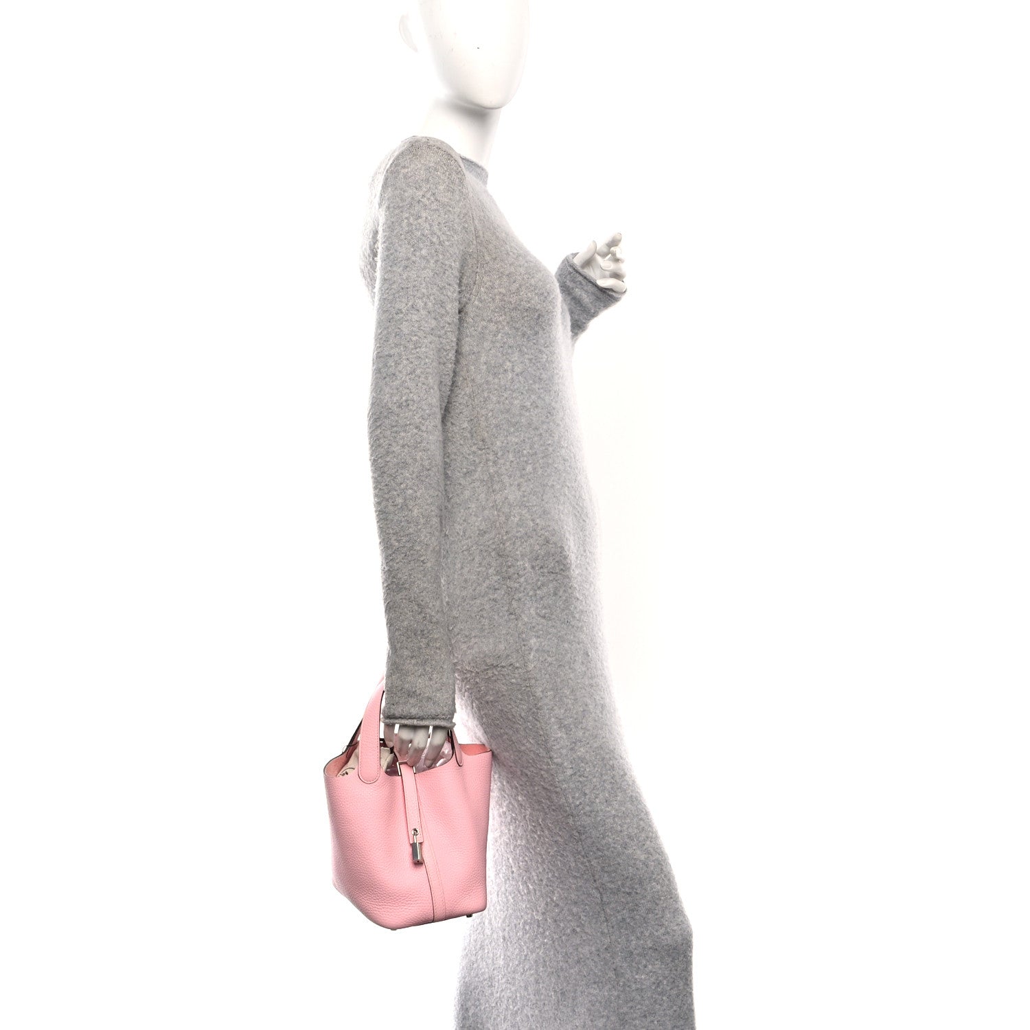 Hermes Taurillon Clemence Picotin Lock 18 PM Rose Sakura 2 of 12