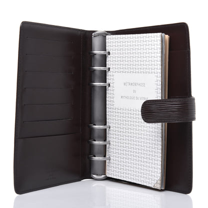 Louis Vuitton Epi Medium Ring Agenda Cover Moka 5 of 14