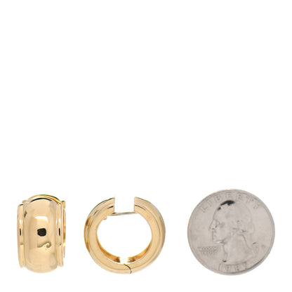 Tiffany 18K Yellow Gold Wide Dome Shell Hoop Earrings 2 of 4