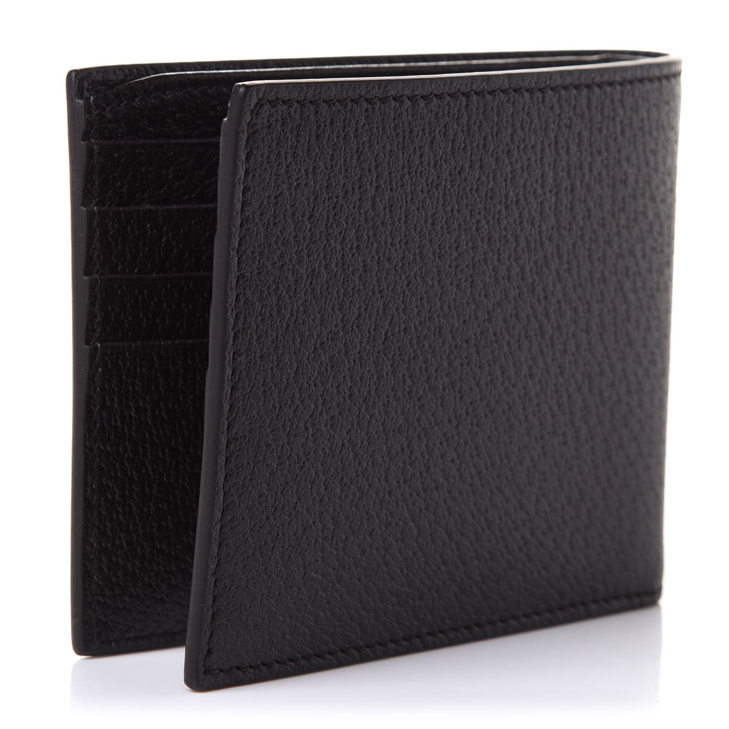 Calfskin Boar Effect GG Marmont Bi-Fold Wallet Black