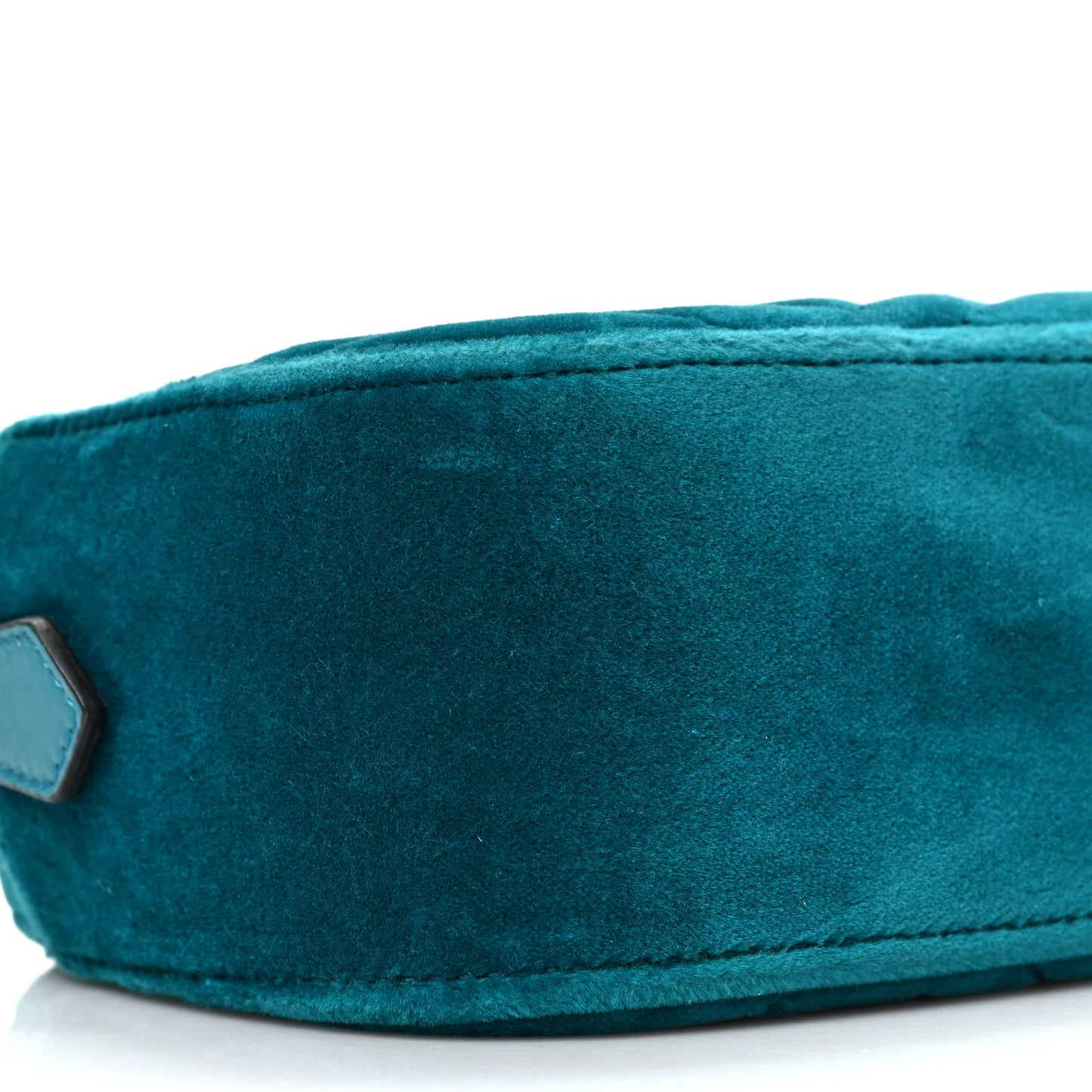 Velvet Matelasse Small GG Marmont Chain Shoulder Bag Pavone Cyan
