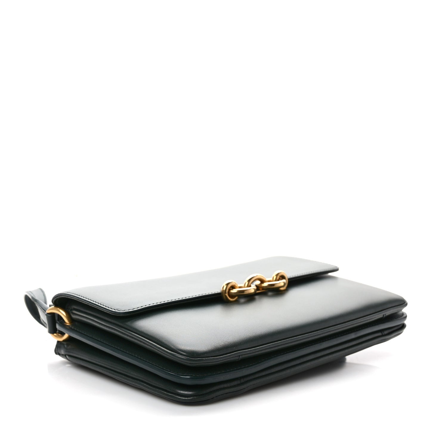 Smooth Calfskin Le Maillon Satchel Vert Fonce