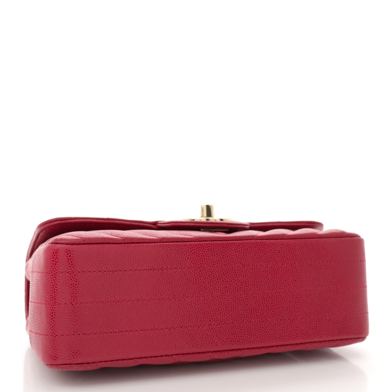 Chanel Caviar Chevron Quilted Mini Rectangular Flap Dark Red 4 of 10