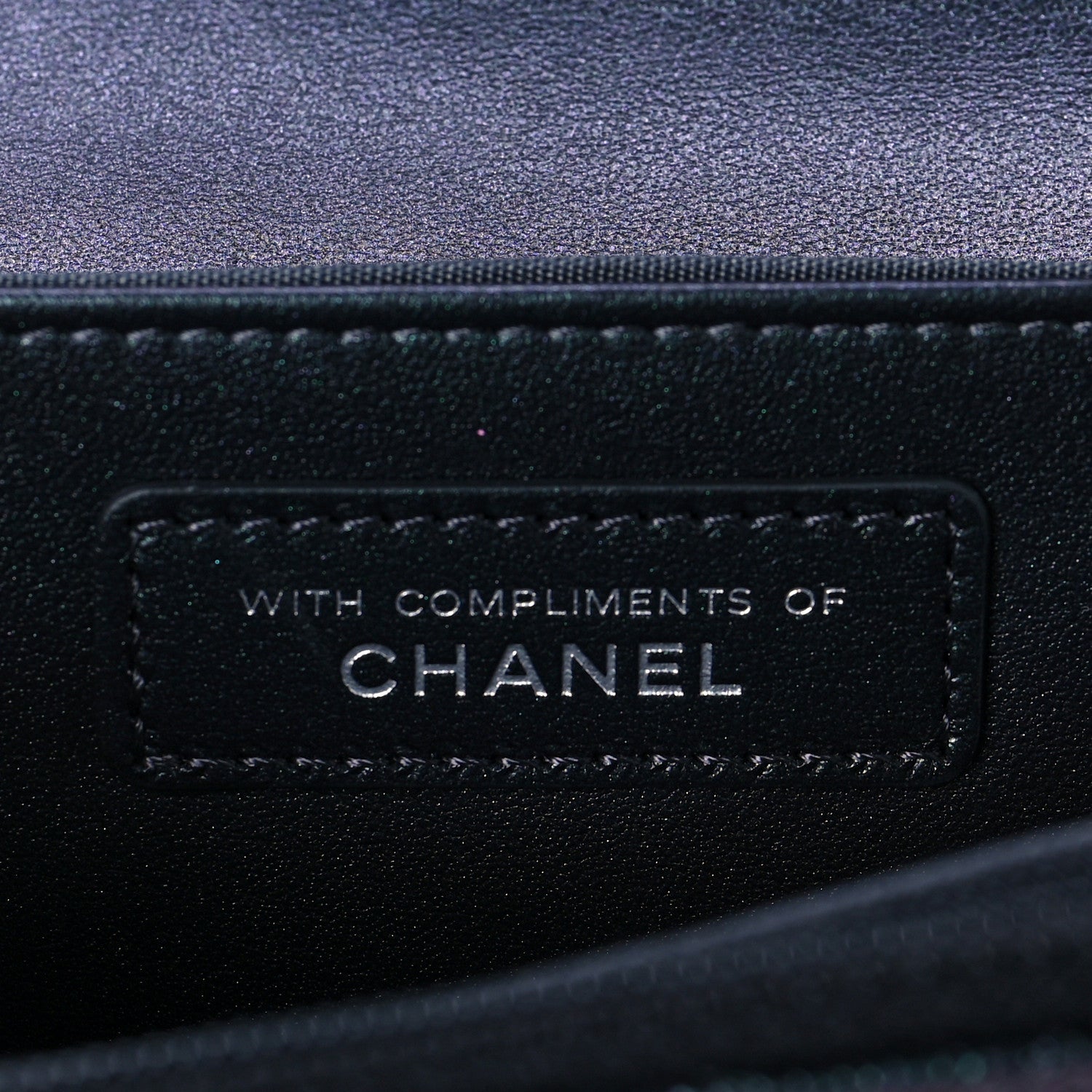 Chanel Iridescent Caviar Quilted Classic Pouch Clutch Black 8 of 10