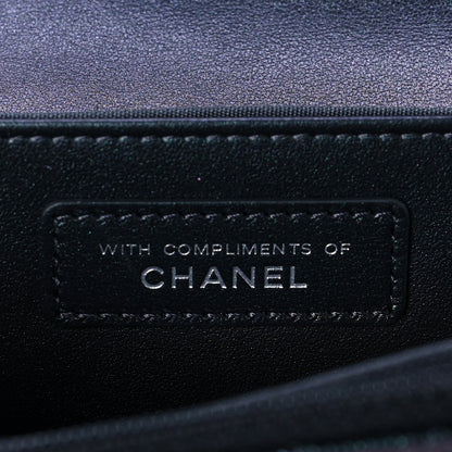 Chanel Iridescent Caviar Quilted Classic Pouch Clutch Black 8 of 10