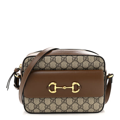 Gucci GG Supreme Monogram Small Horsebit 1955 Shoulder Bag Beige Brown Sugar 1 of 10