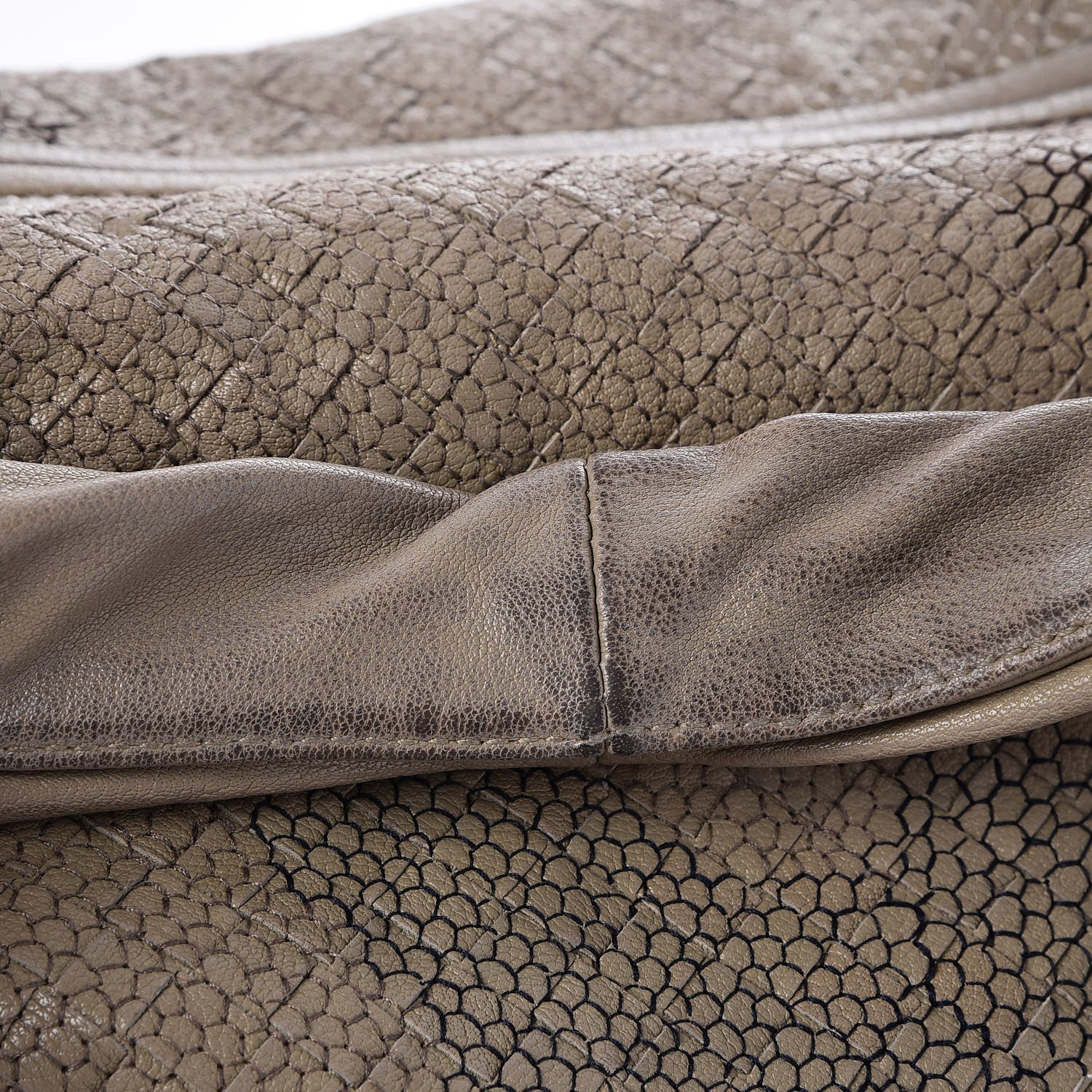Bottega Veneta Nappa Intrecciato Camo Embroidered Maxi Veneta Hobo Taupe 7 of 7